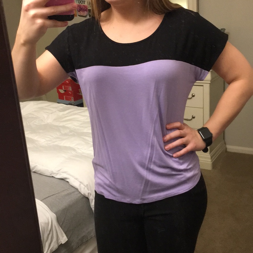 Purple and black casual work shirt